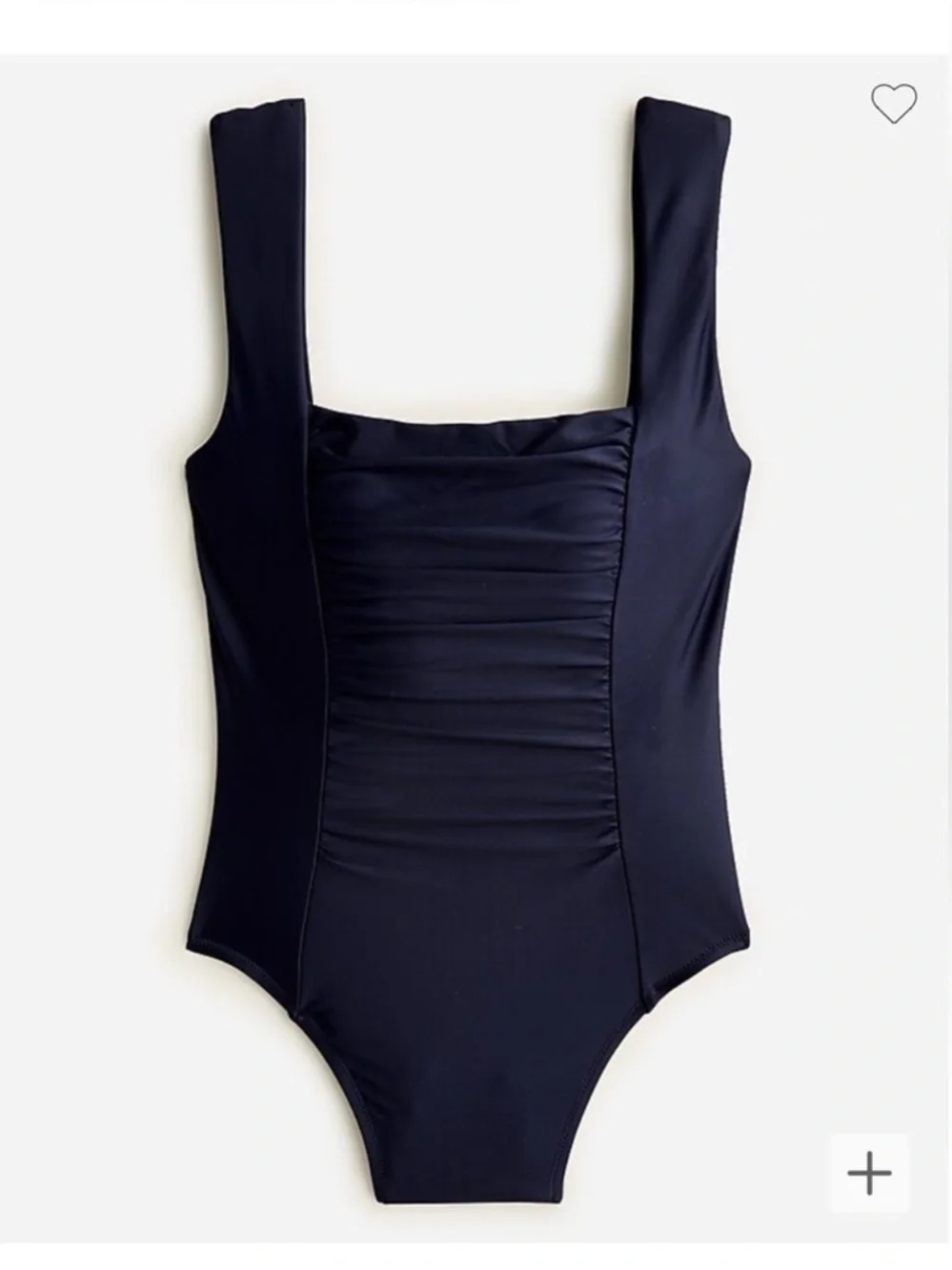 NWT J.Crew Ruched Squareneck One-Piece Black Size 8